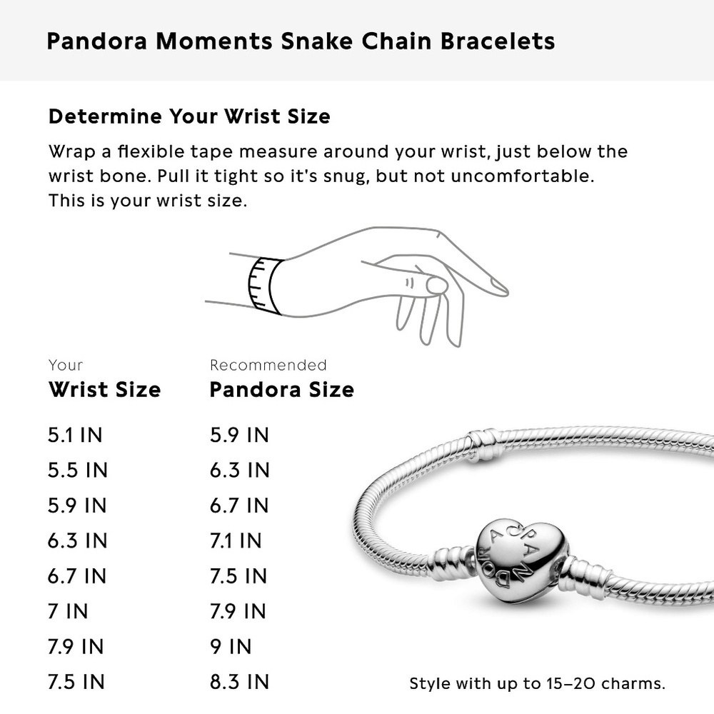 Authentic Pandora Moments Heart Clasp Snake Chain Bracelet 7.5" Valentine's Day - Picture 7 of 11